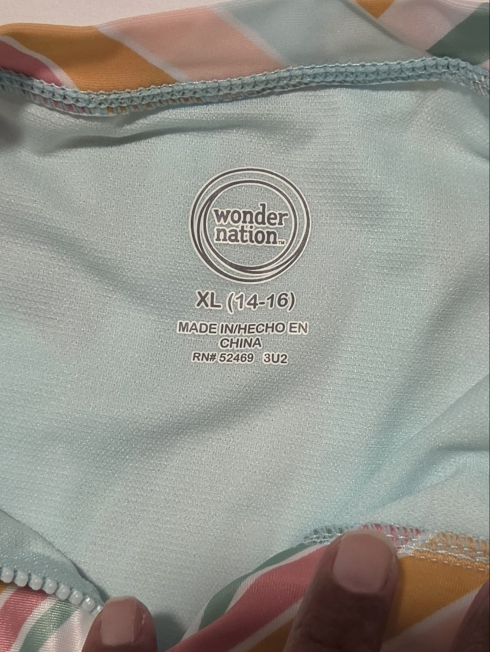 Striped Pastel One-Piece Swimsuit - Picture 3 of 3